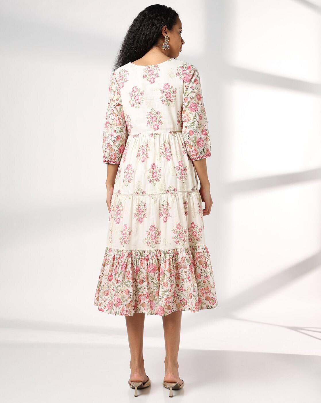 Women Floral Print Fit & Flare Dress