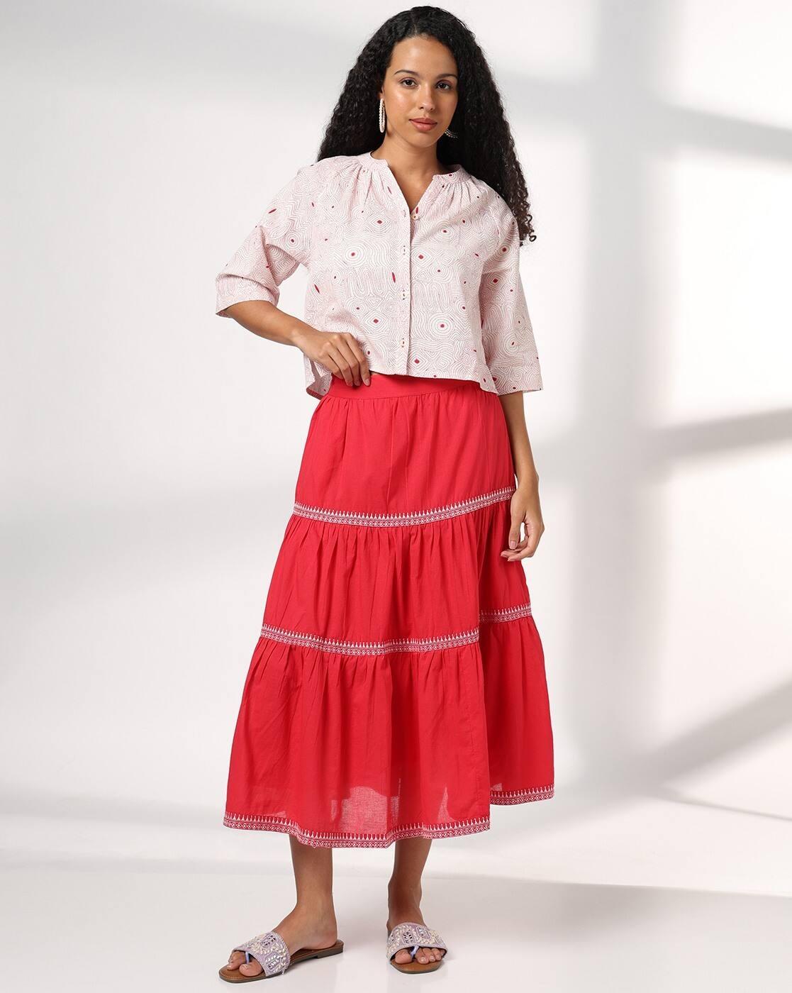 MANDERIN RAGLAN CROP TOP TIER S, RED, XL