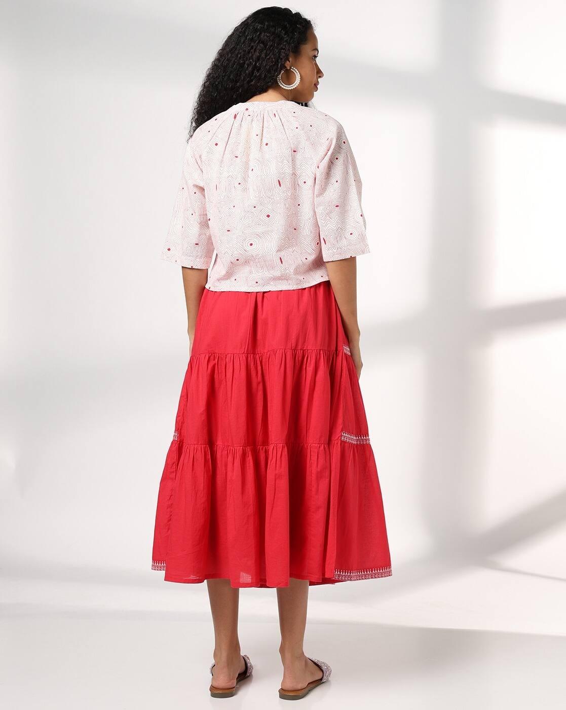 MANDERIN RAGLAN CROP TOP TIER S, RED, XL