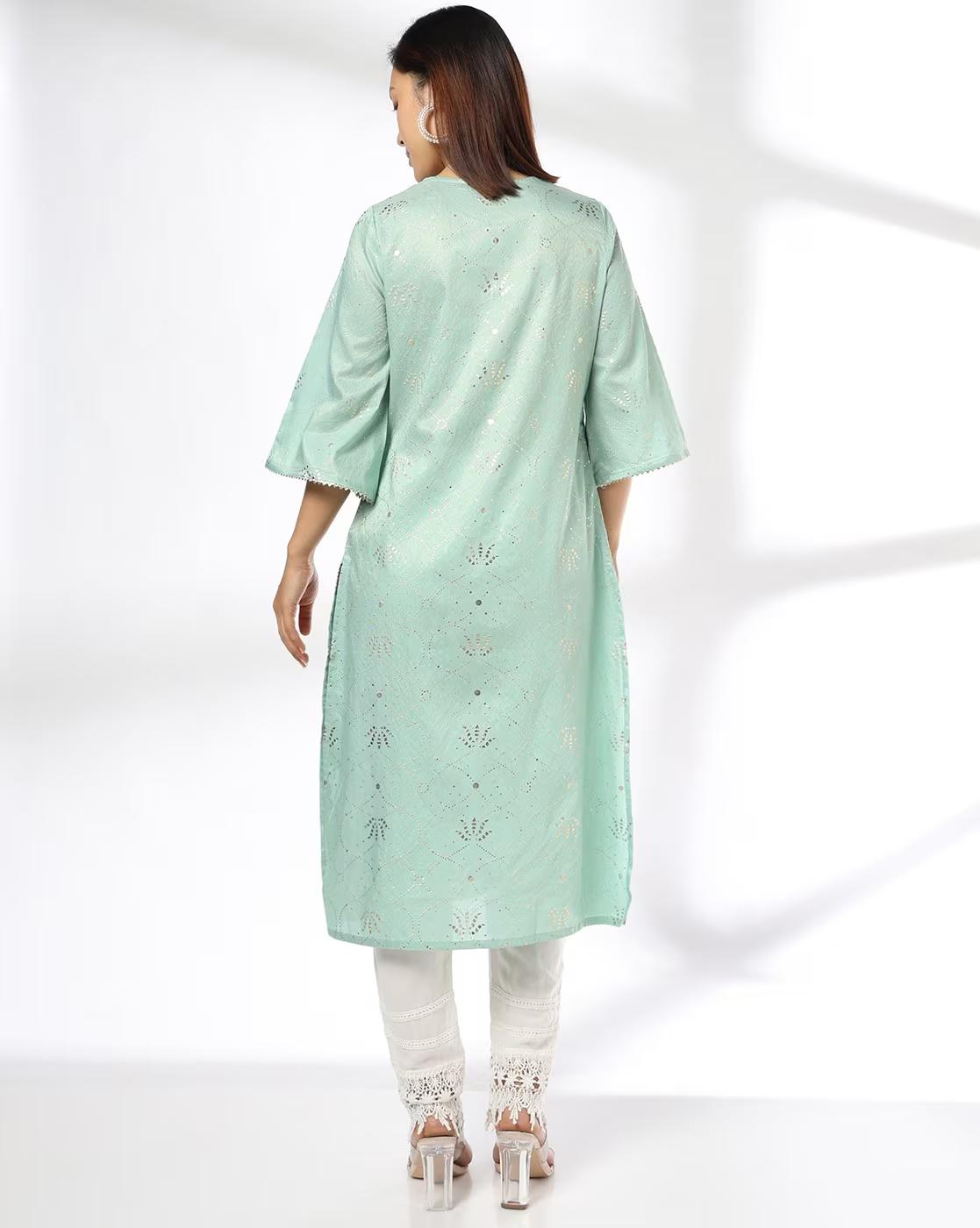 PLACEMENT PRINTED FESTIVE  KUR, MINT, XL