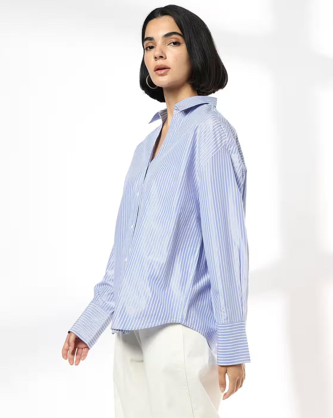 Women Striped Loose Fit Shirt