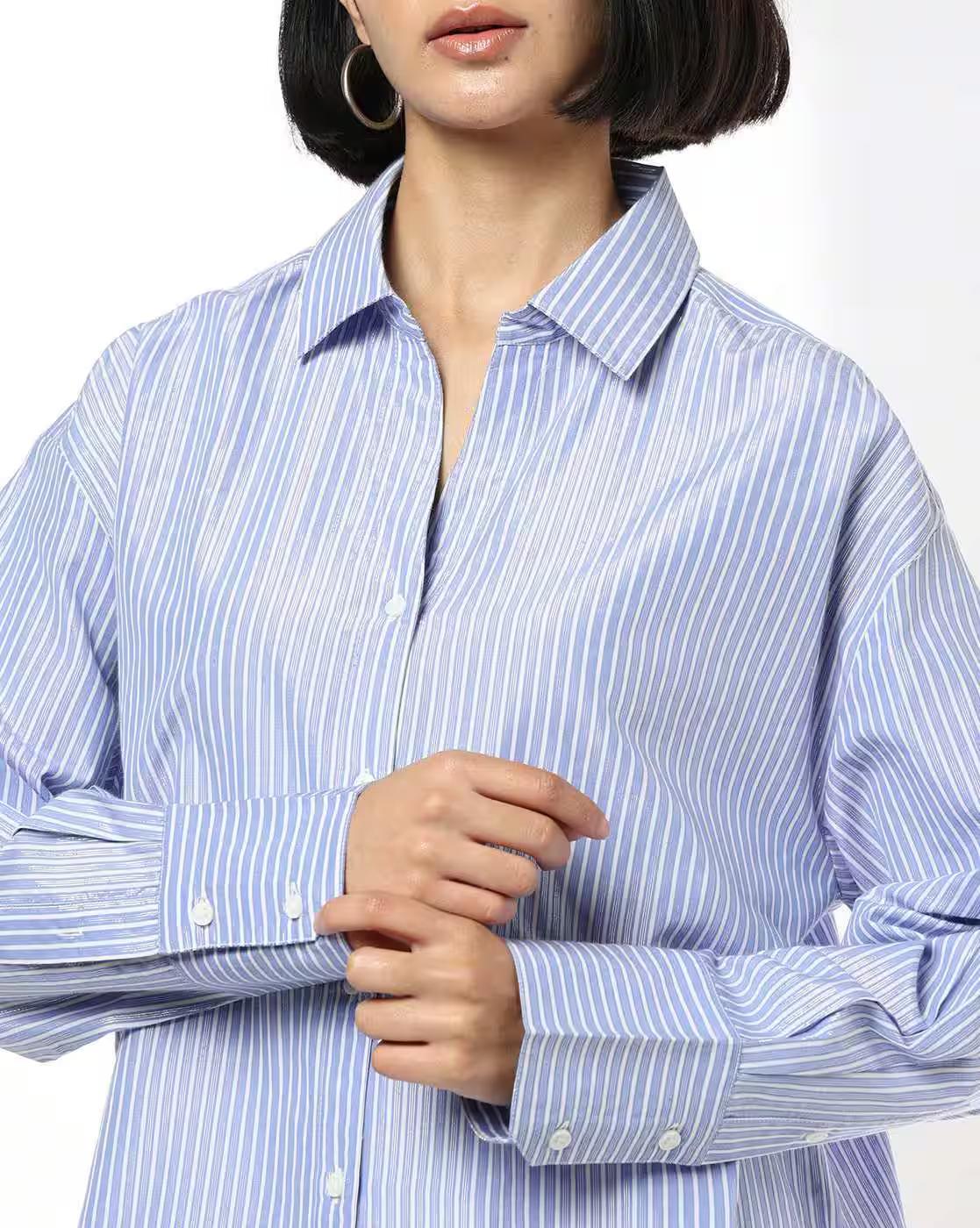 Women Striped Loose Fit Shirt