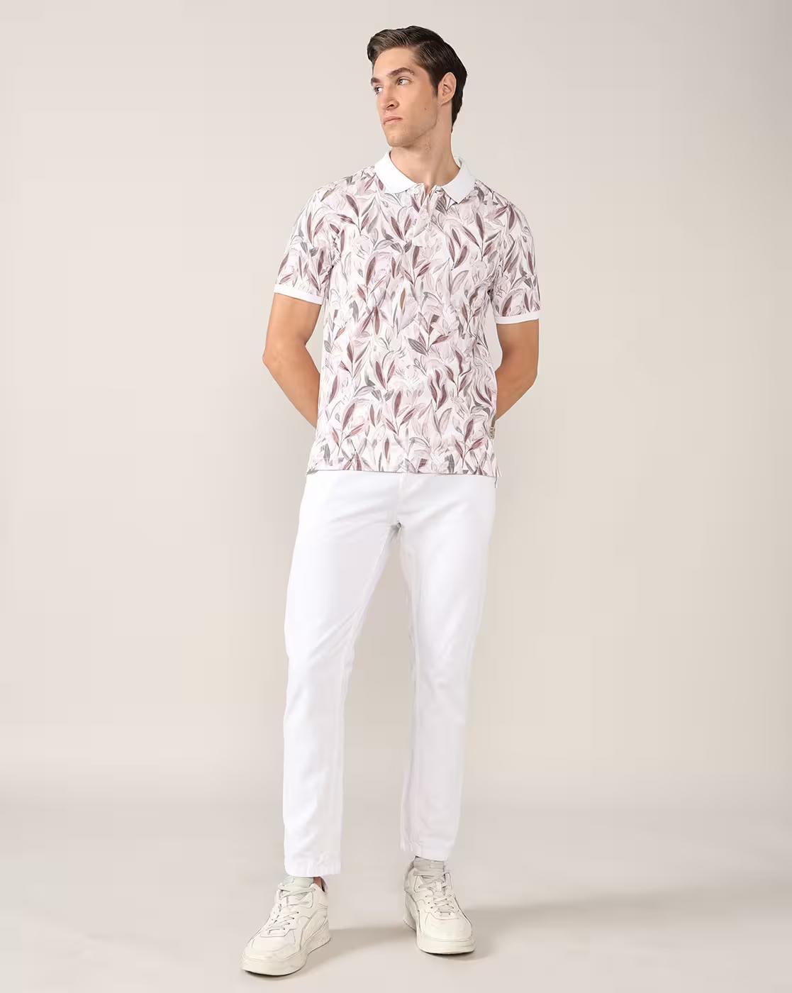 Men All-Over Print Regular Fit Polo T-Shirt