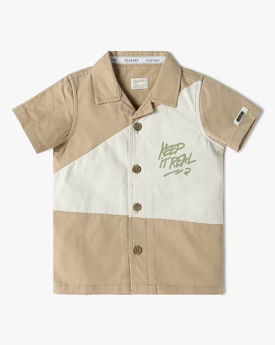 Boys Cut and Sew Relaxed Fit Shirt