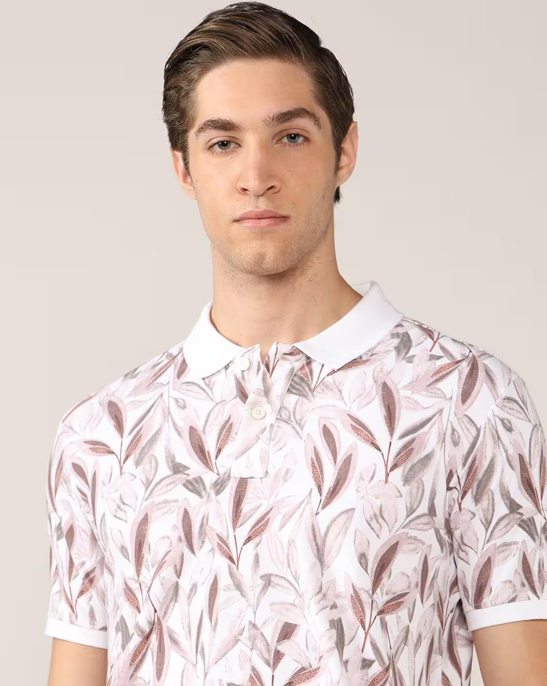 Men All-Over Print Regular Fit Polo T-Shirt