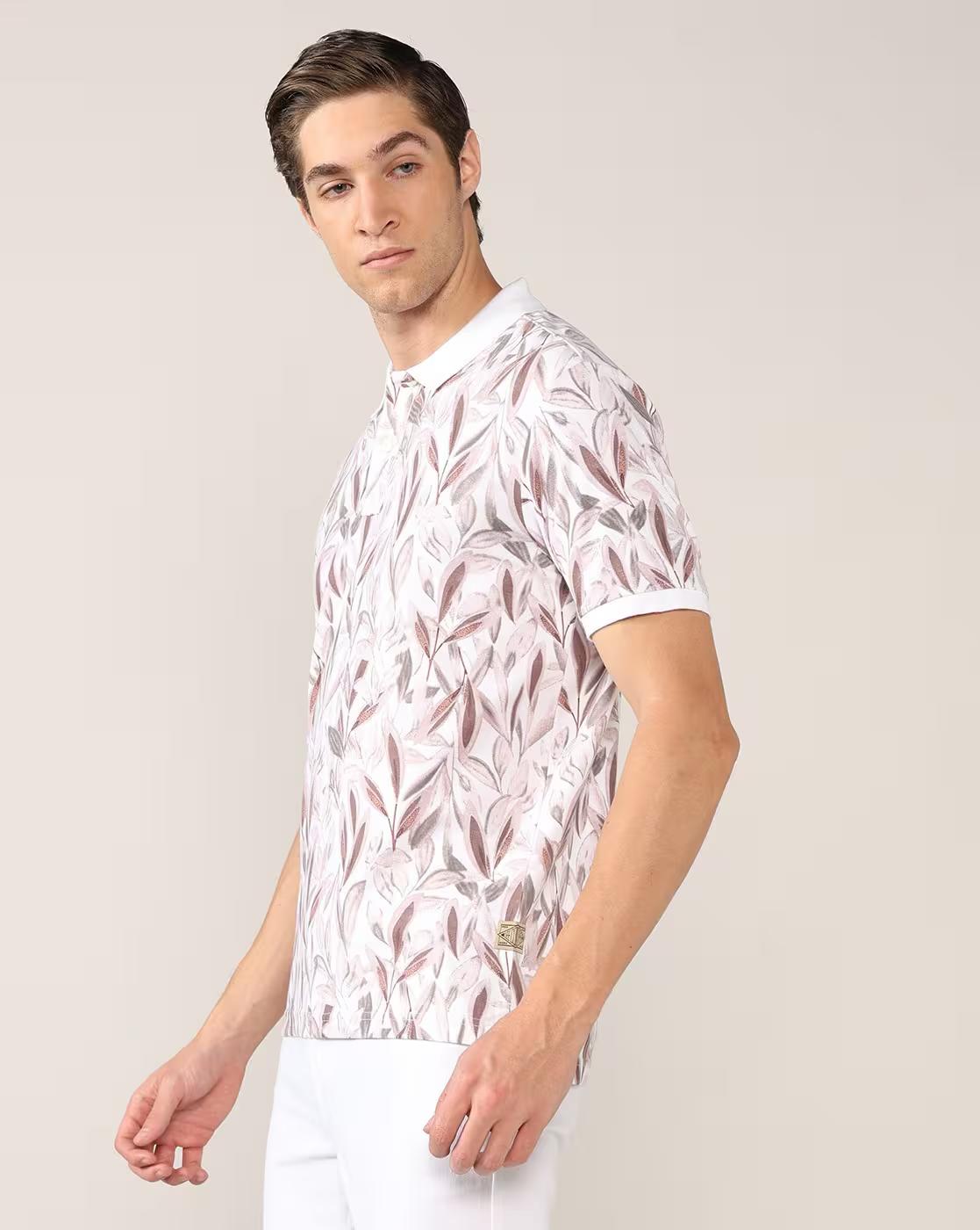 Men All-Over Print Regular Fit Polo T-Shirt