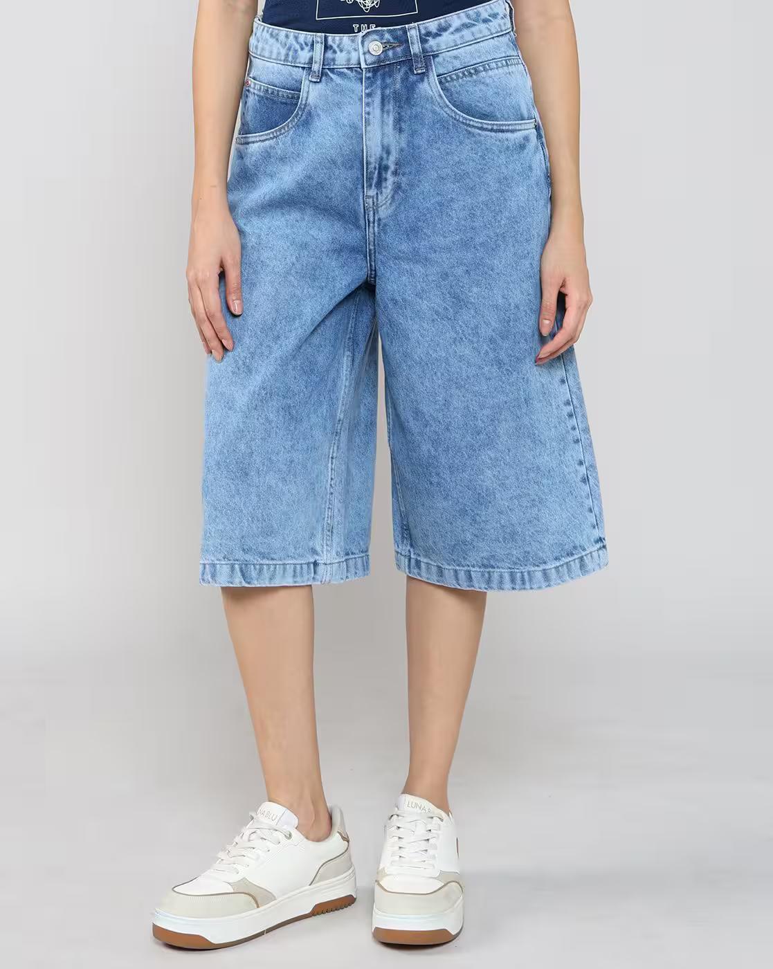Women Mid-Rise Denim Shorts