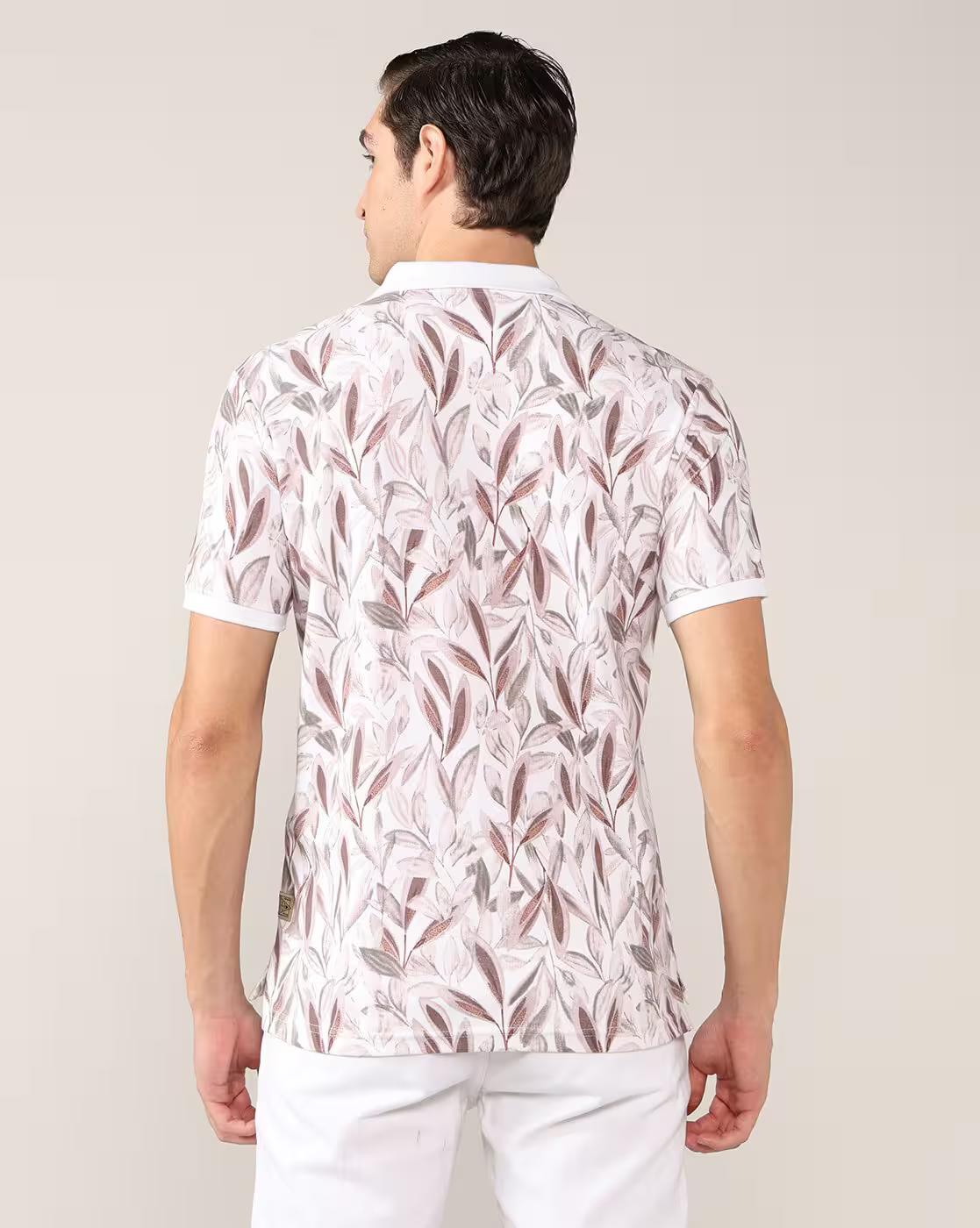 Men All-Over Print Regular Fit Polo T-Shirt