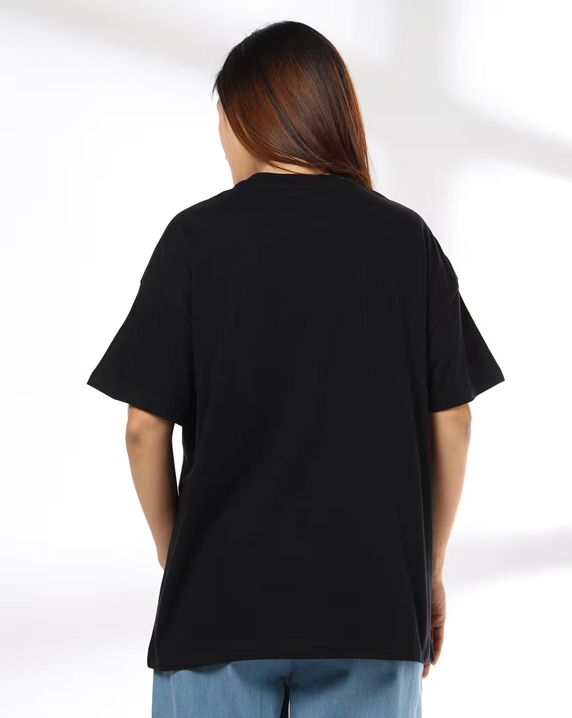 Women Graphic Print Oversized Crew-Neck T-Shirt