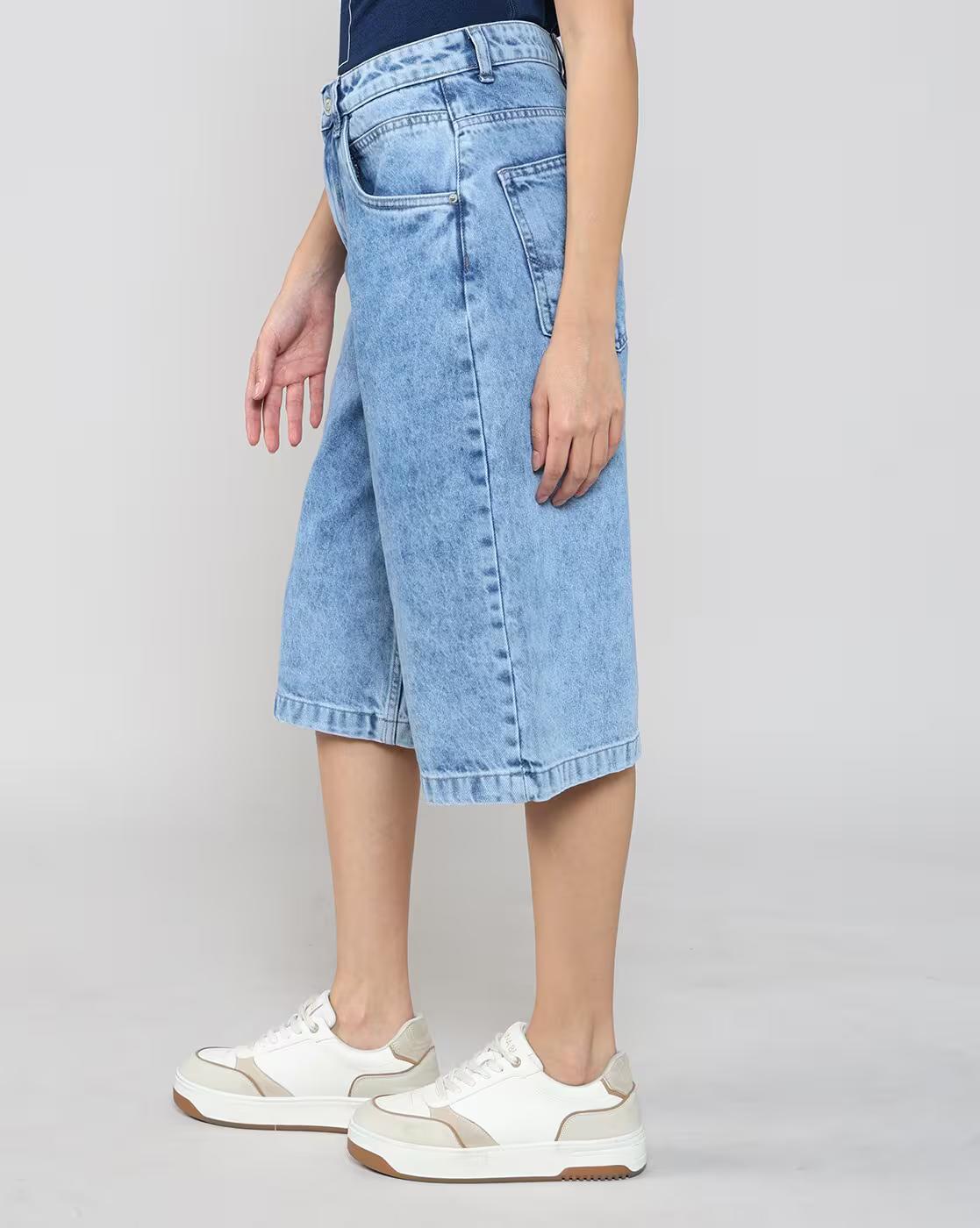 Women Mid-Rise Denim Shorts