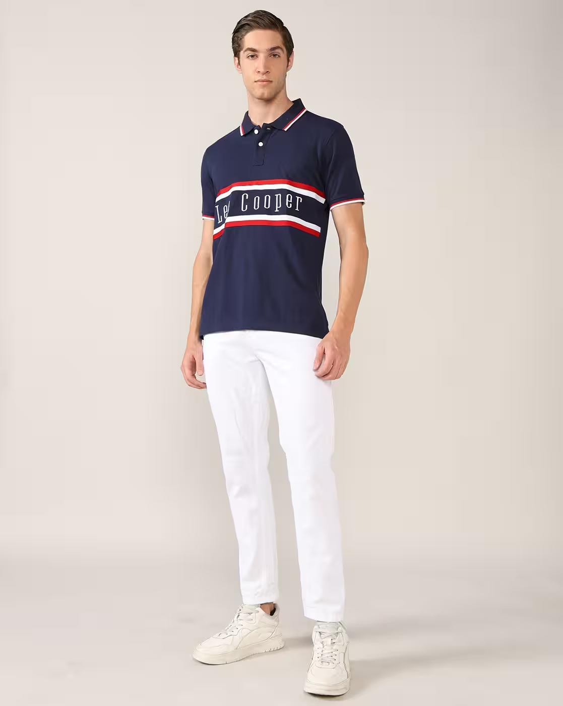 Men Brand Embroidered Regular Fit Polo T-Shirt