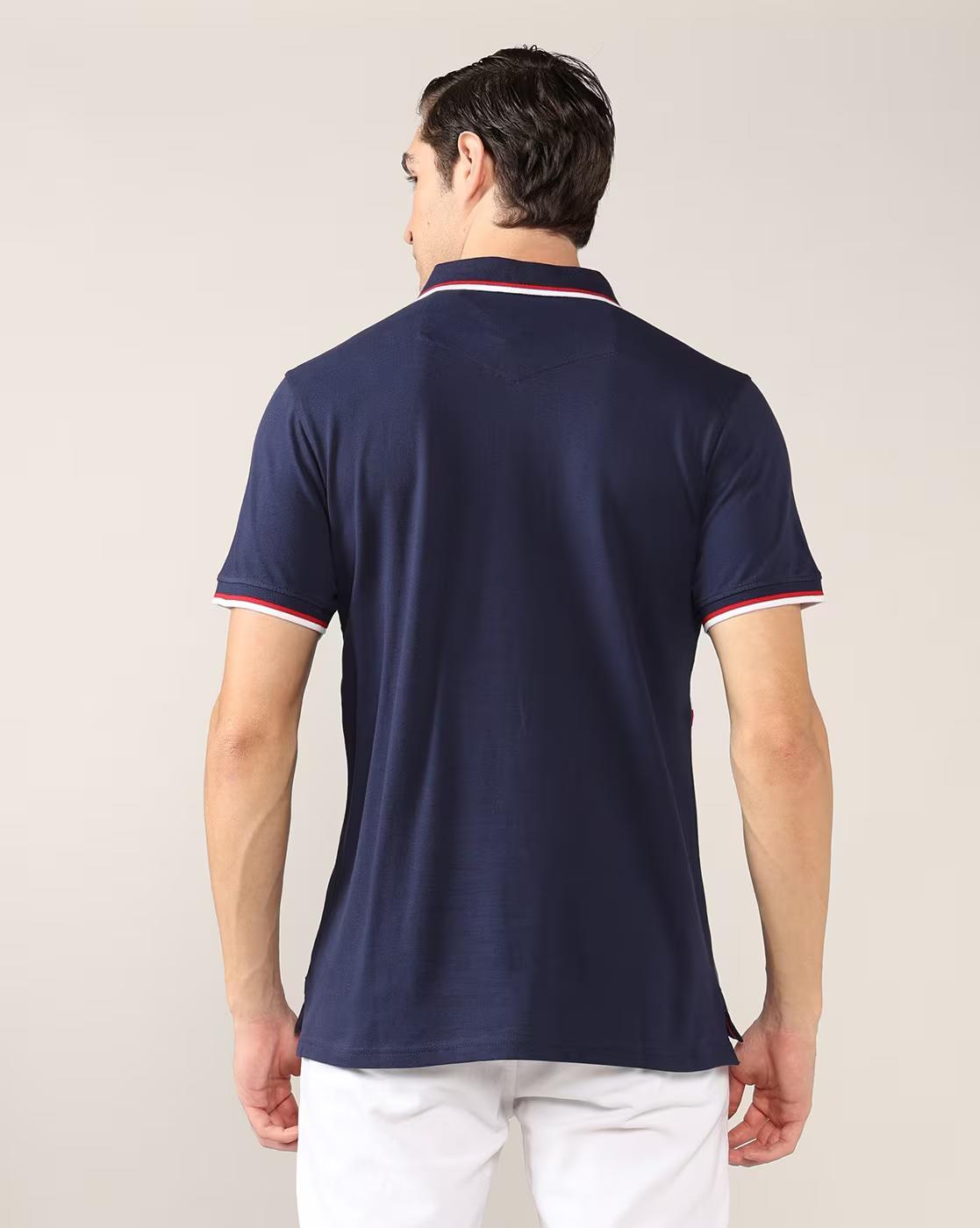 Men Brand Embroidered Regular Fit Polo T-Shirt