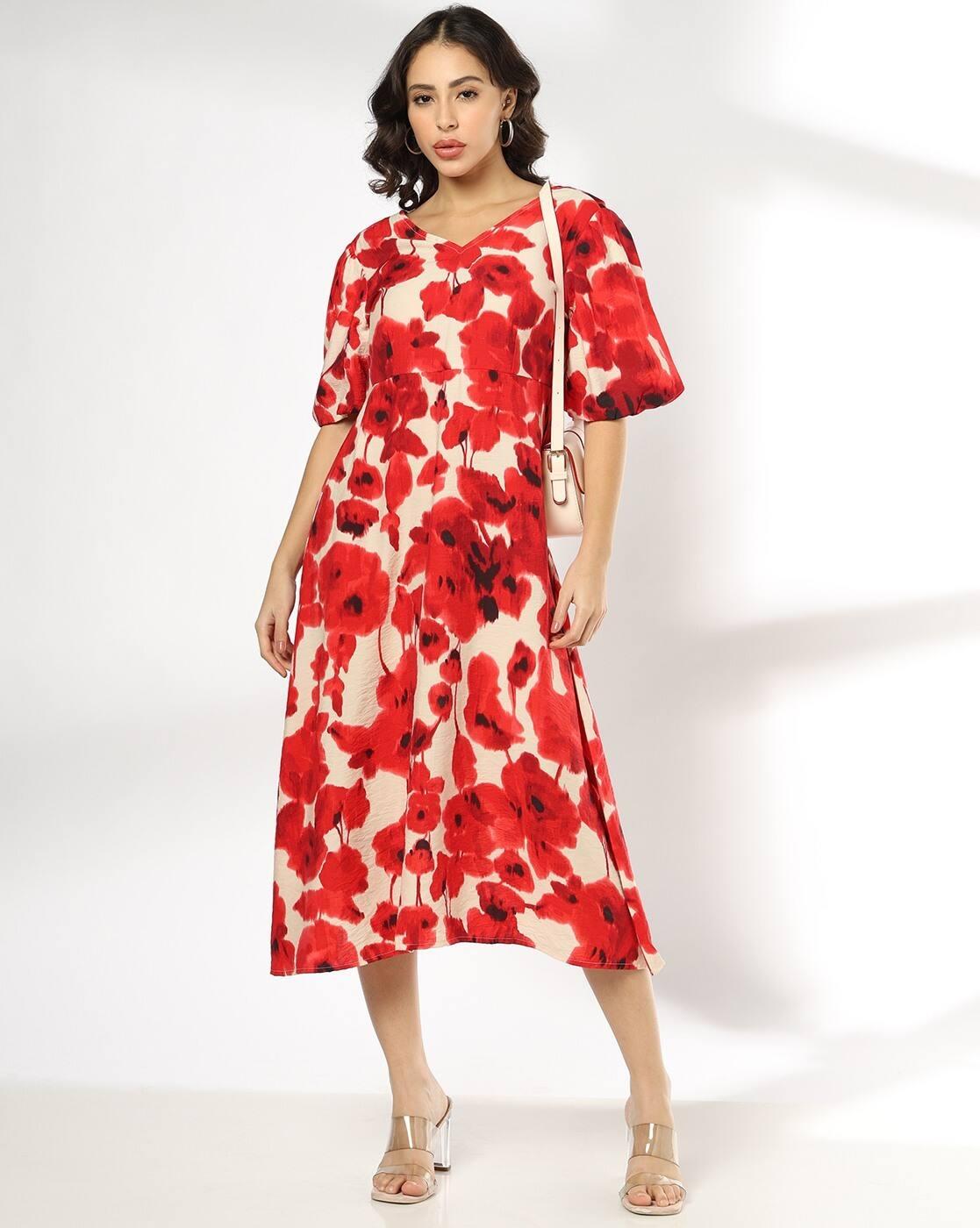 Women Floral Print A-Line Dress