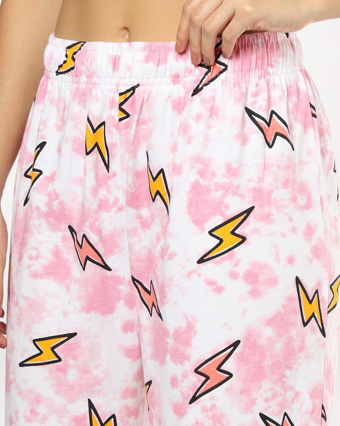 Women Printed T-Shirt & Pyjamas Set