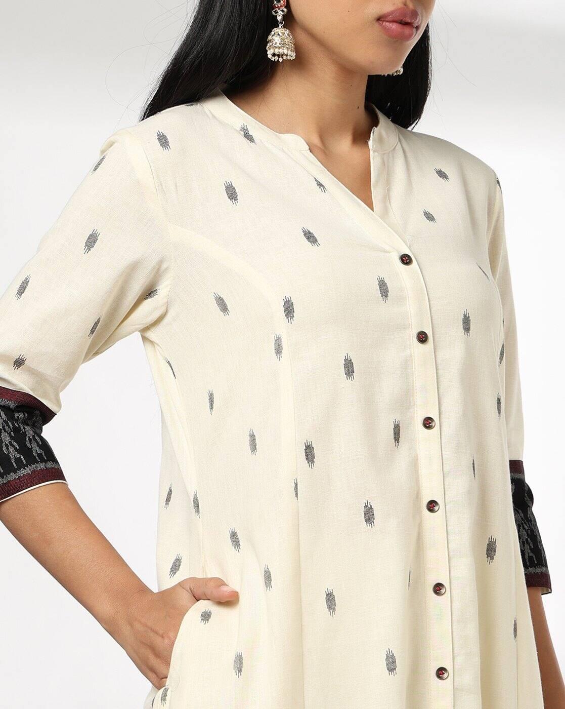 Women Button-Down Neck Regular Kurta