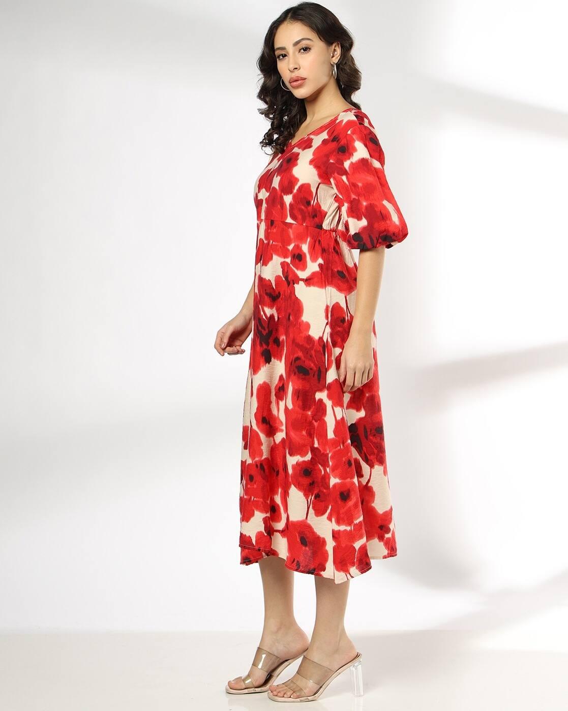 Women Floral Print A-Line Dress