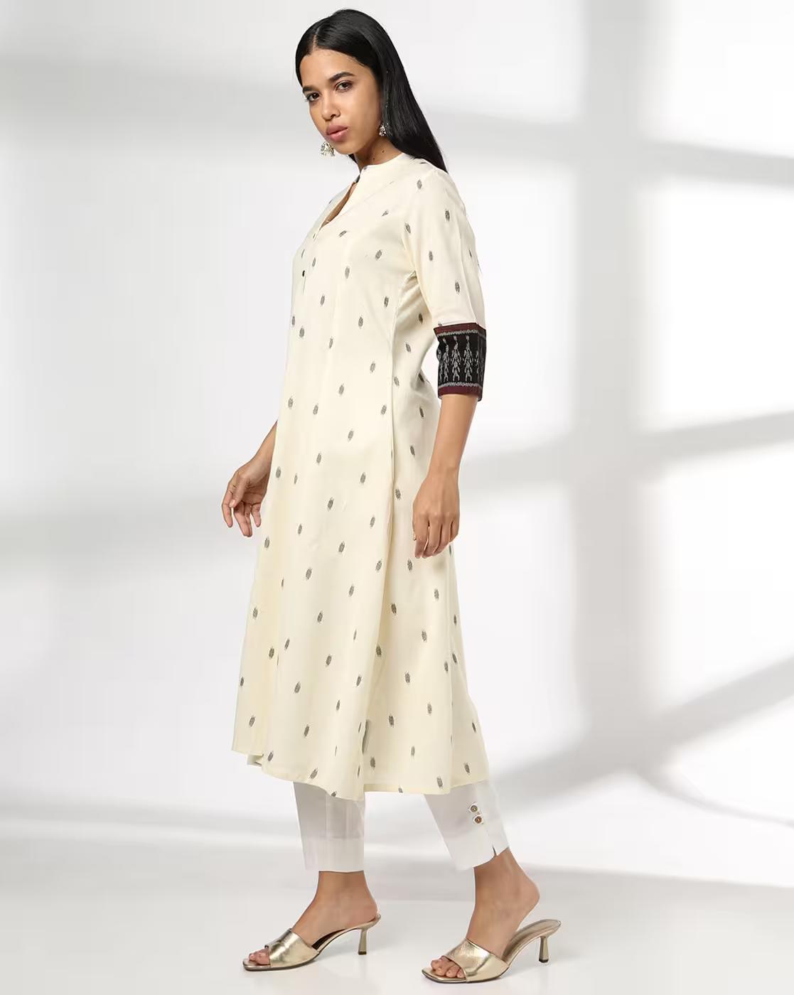 Women Button-Down Neck Regular Kurta