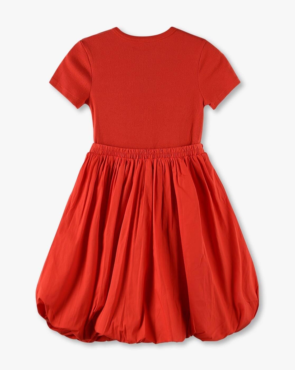 Girls Ribbed Fit & Flare Dress