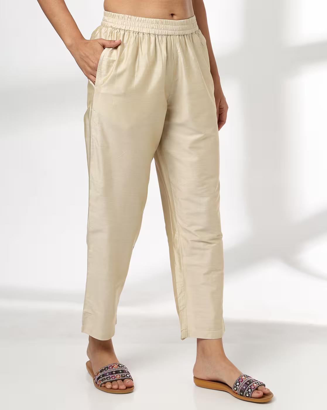 PRINTED STRAIGHT PANT, BEIGE, XXL