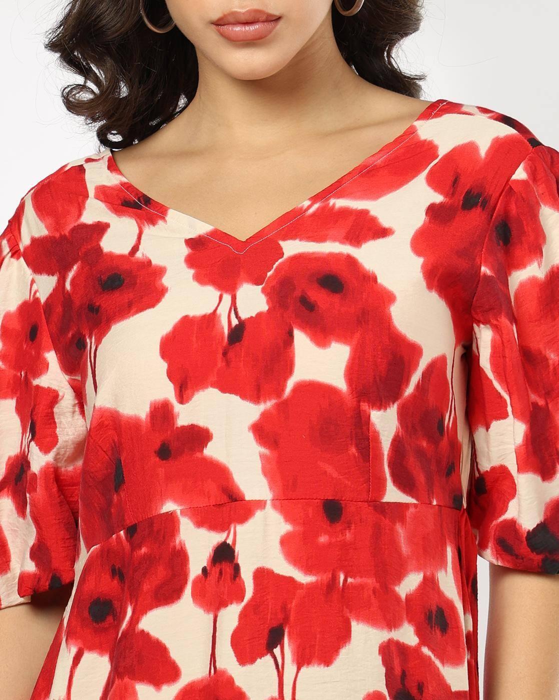 Women Floral Print A-Line Dress