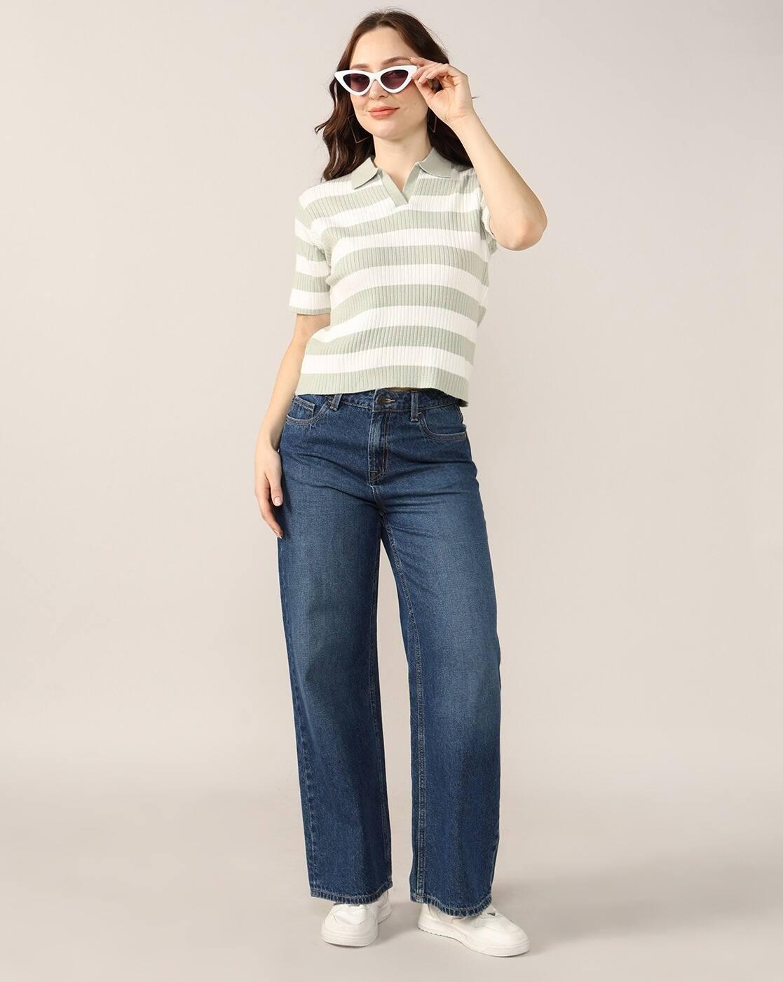 Women Striped Regular Fit Knitted Top