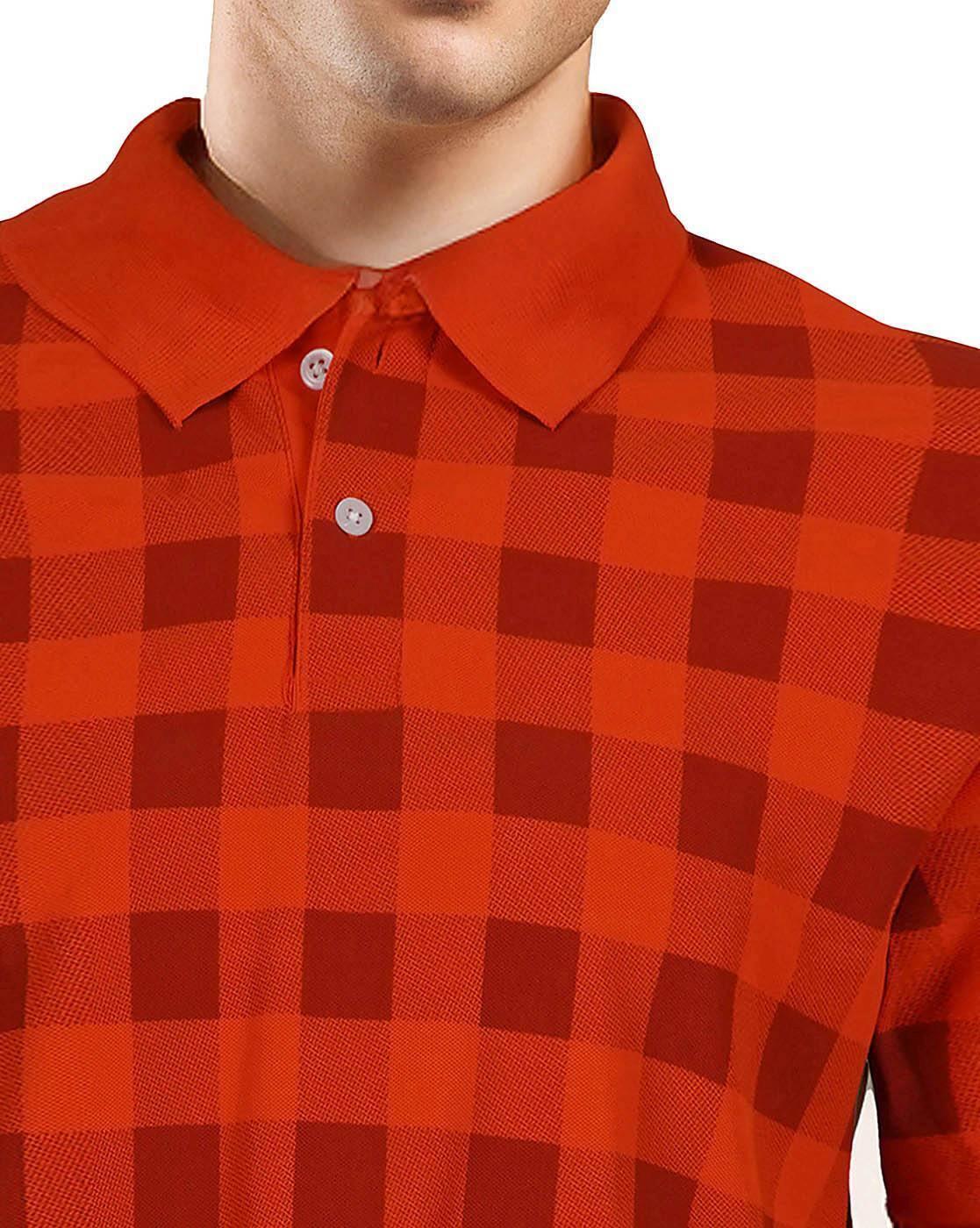 Men Checked Regular Fit Polo T-Shirt