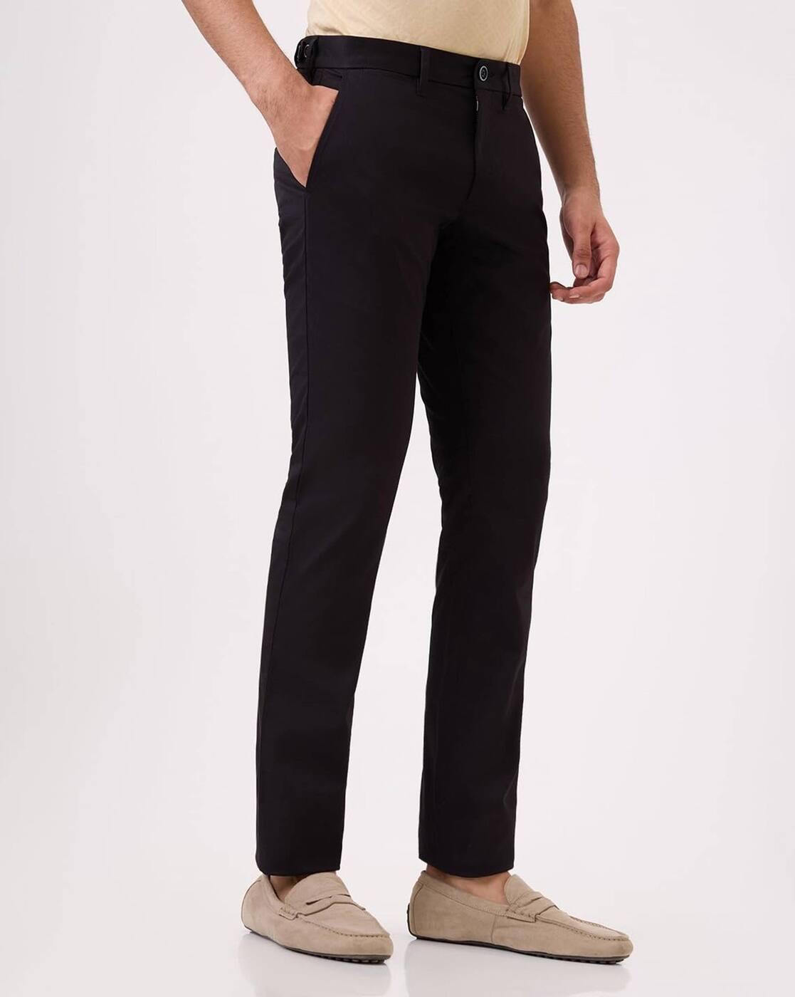 Men Tapered Fit Flat-Front Chinos
