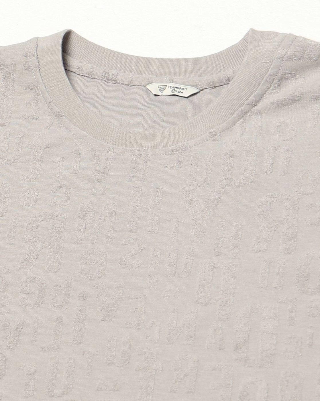 Men All-Over Jacquard Regular Fit Crew-Neck T-Shirt