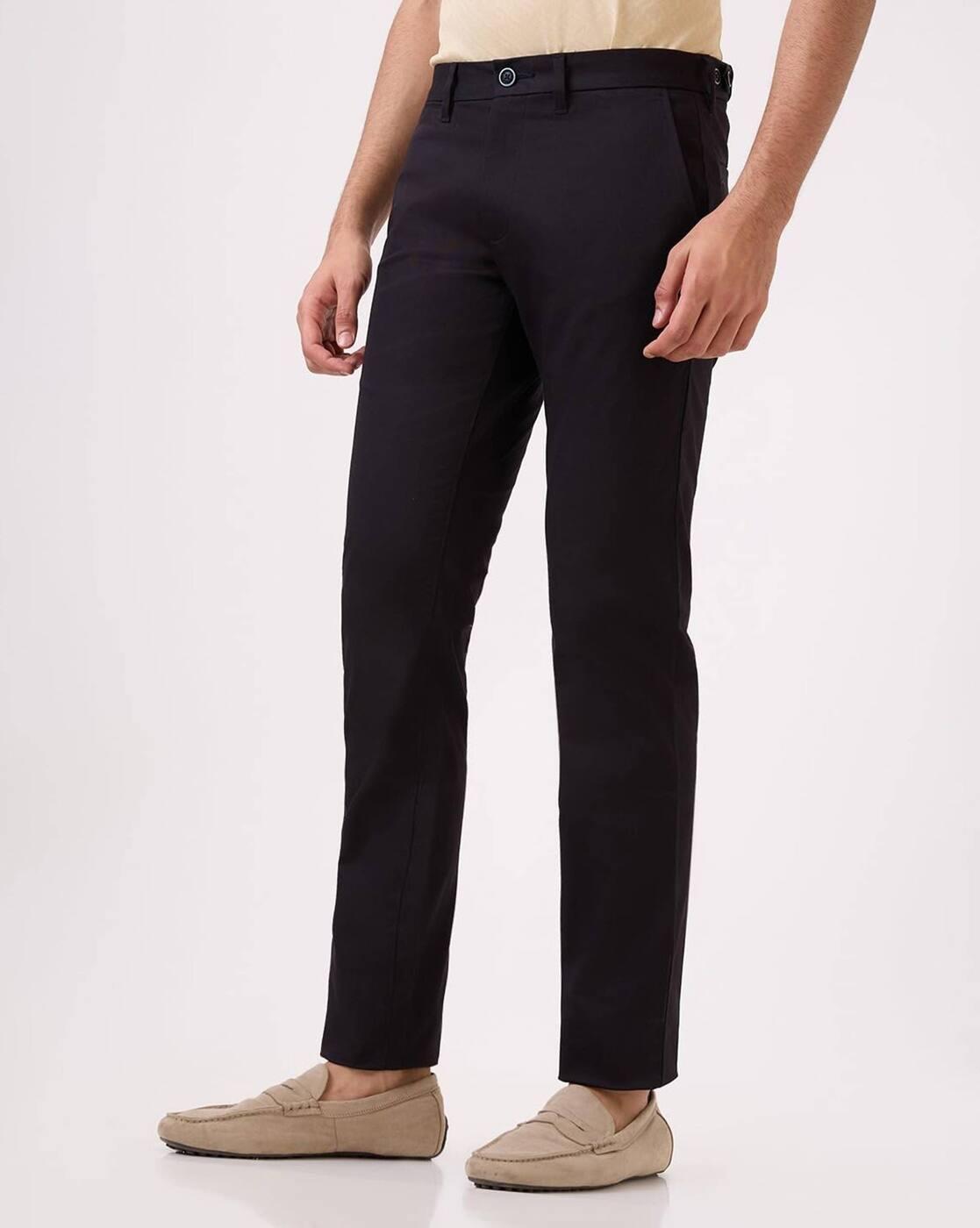 Men Tapered Fit Flat-Front Chinos