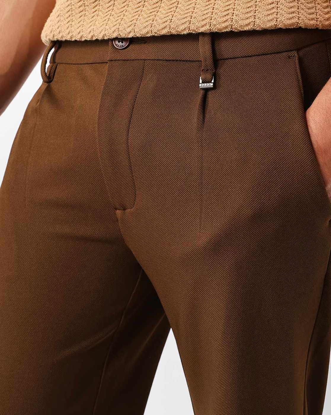 Straight Fit Stretchable Trousers