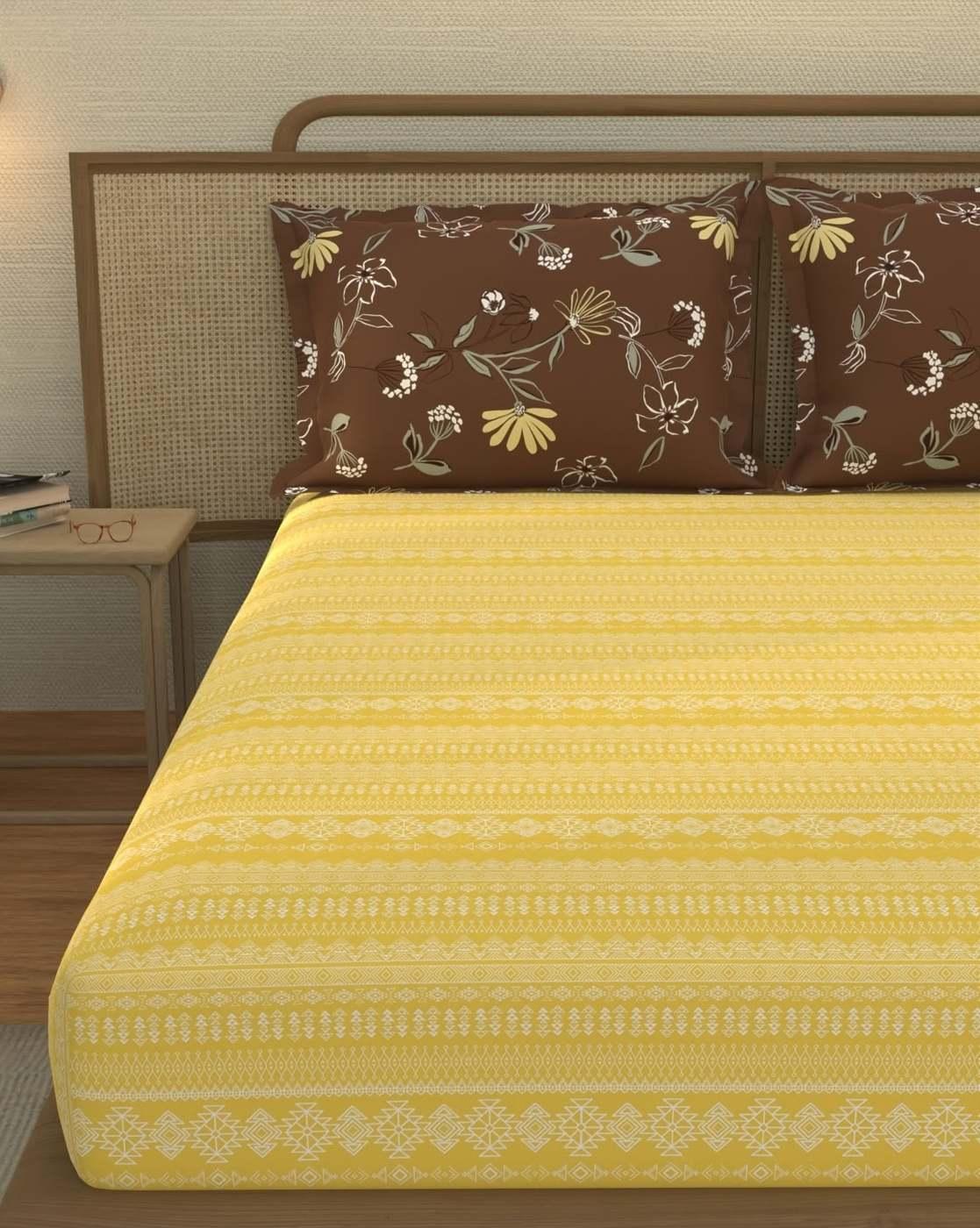 Printed Cotton Bedsheet with Pillow Cover