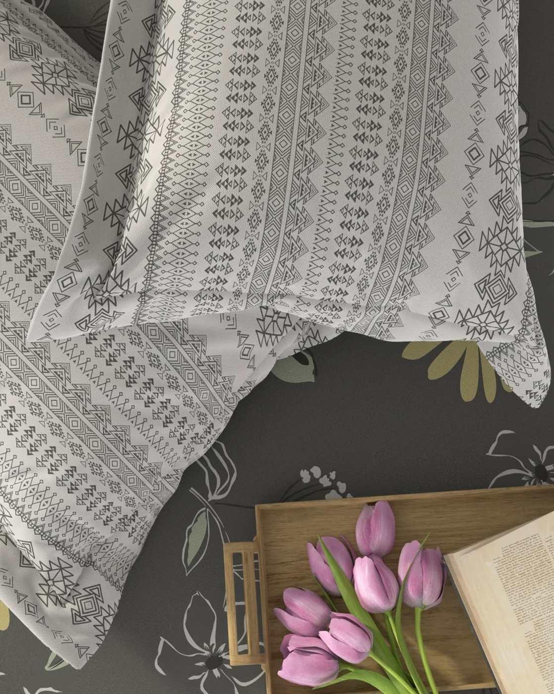 Cotton Printed Fitted Sheet with Pillow Covers