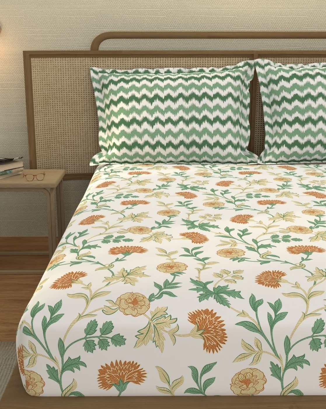 Printed Cotton Bedsheet with Pillow Cover