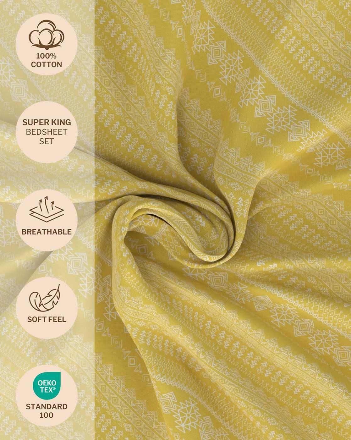 Printed Cotton Bedsheet with Pillow Cover