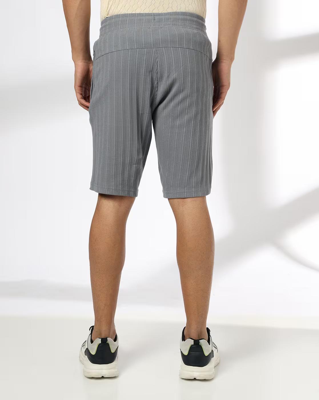 Men Subtle Vertical Striped Shorts