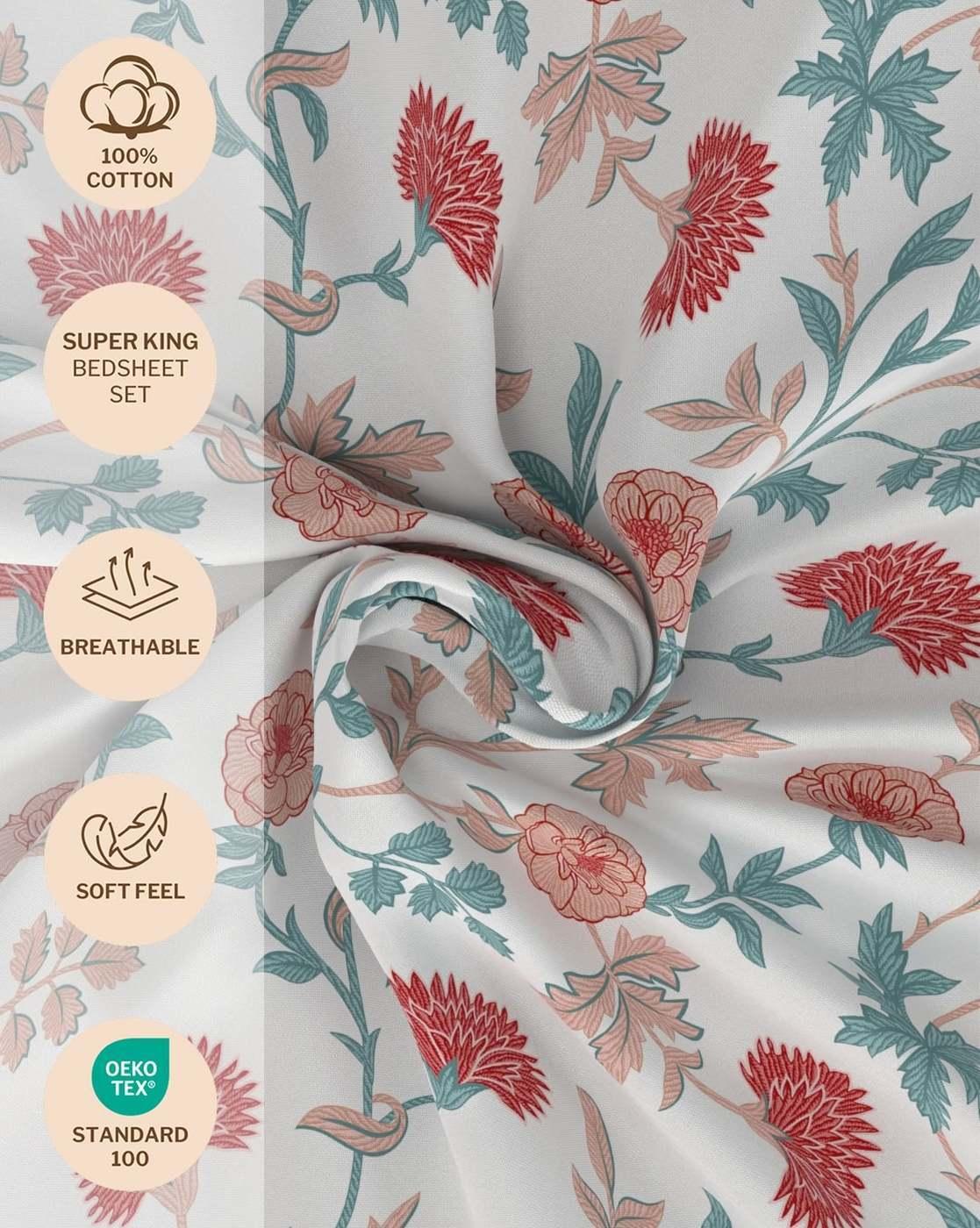 Cotton Printed Bedsheet with Pillow Cover