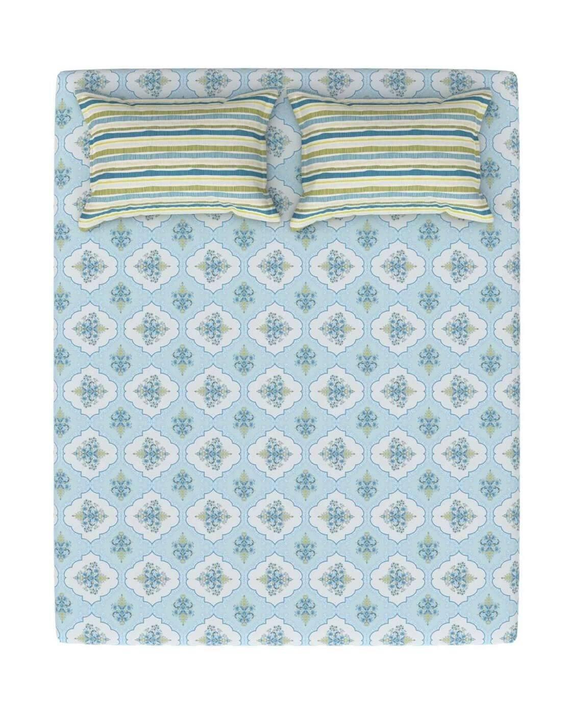 Printed Cotton Bedsheet with Pillow Cover