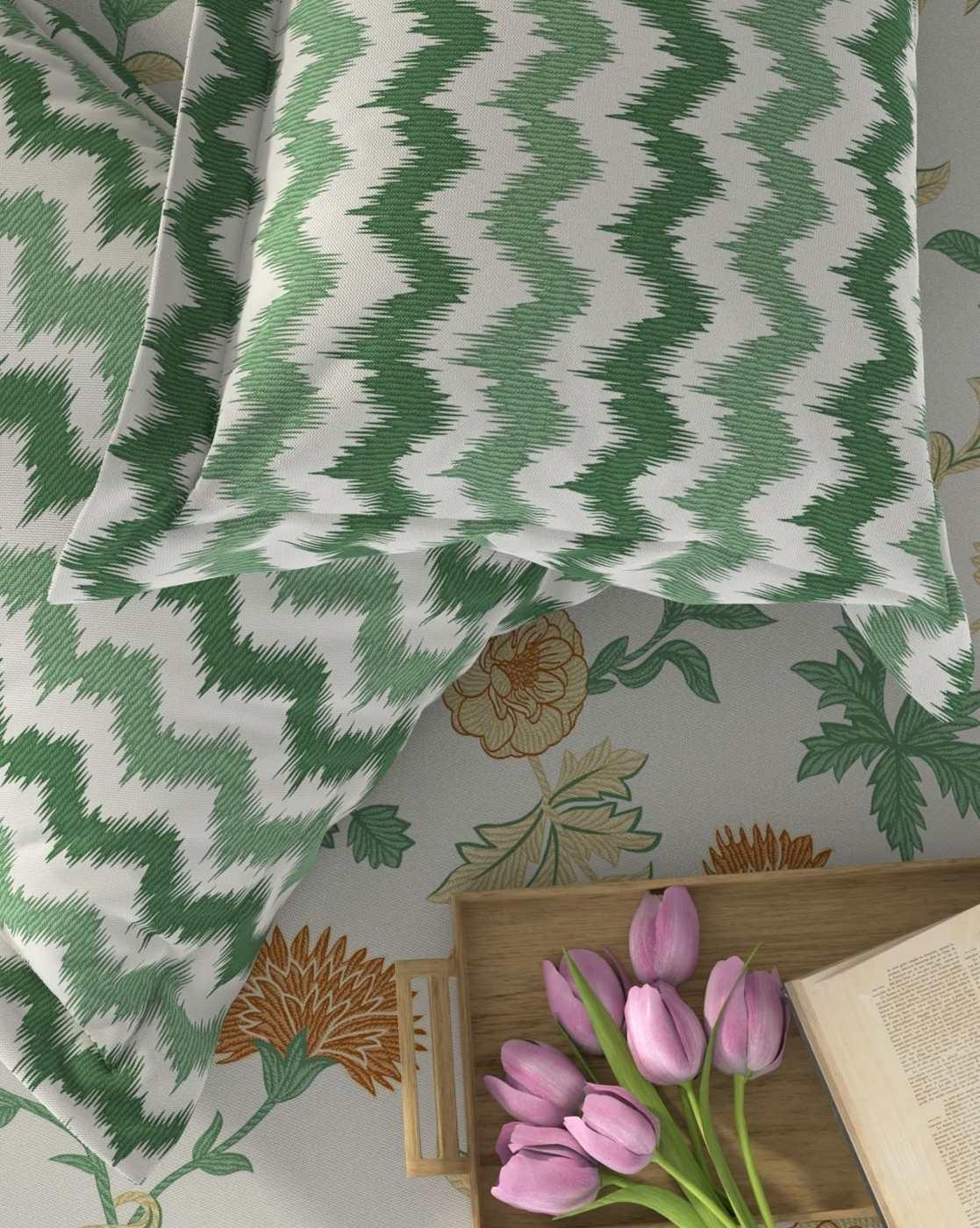 Printed Cotton Fitted Sheet with Pillow Covers