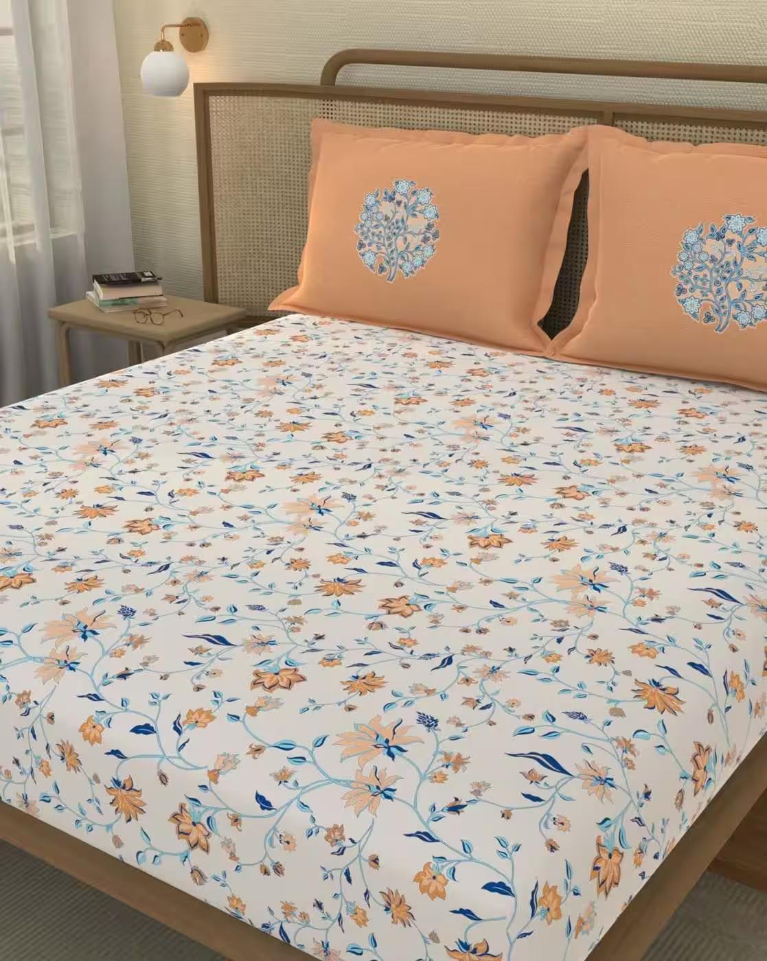 Cotton Printed Bedsheet with Pillow Cover