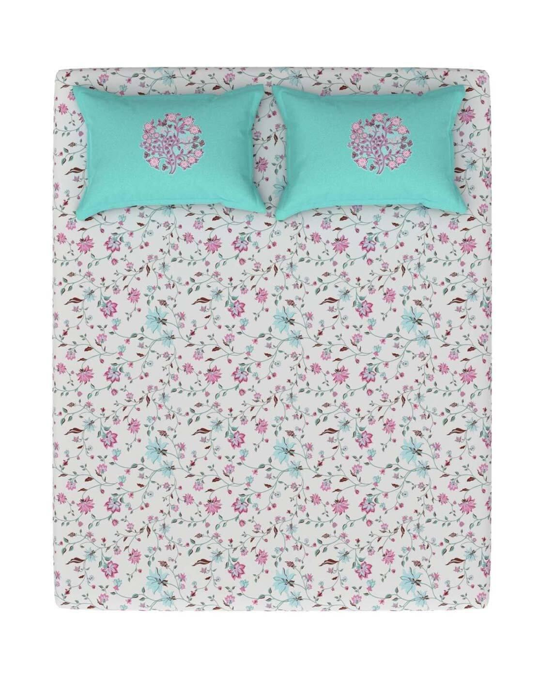 Printed Cotton Bedsheet with Pillow Cover