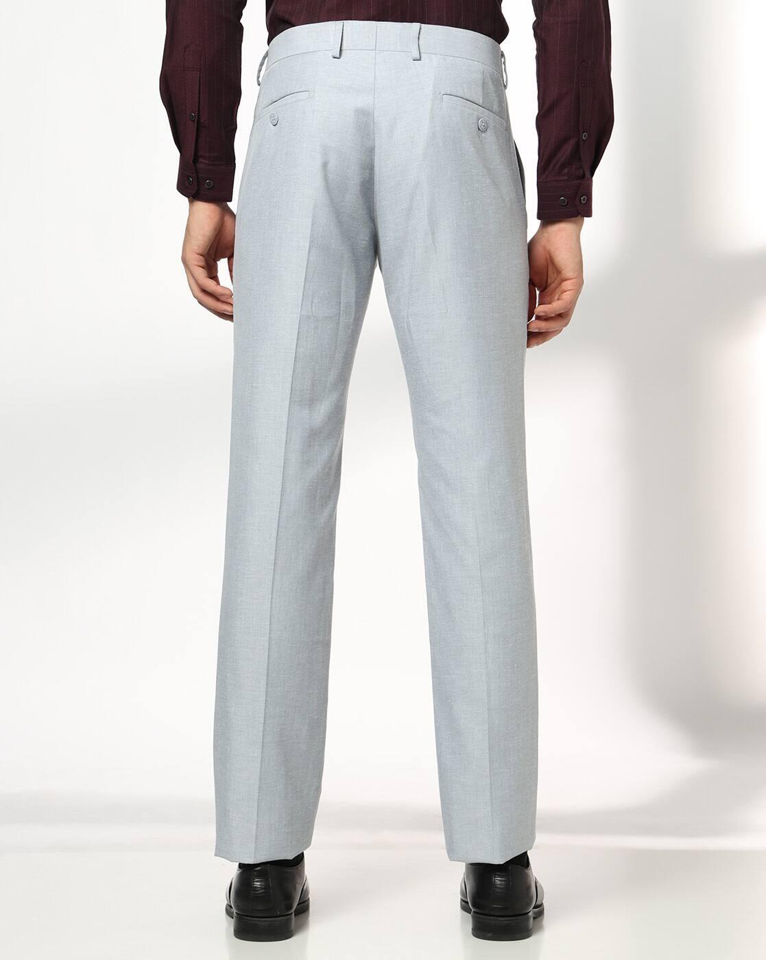 Men Slim Fit Pleated Trousers