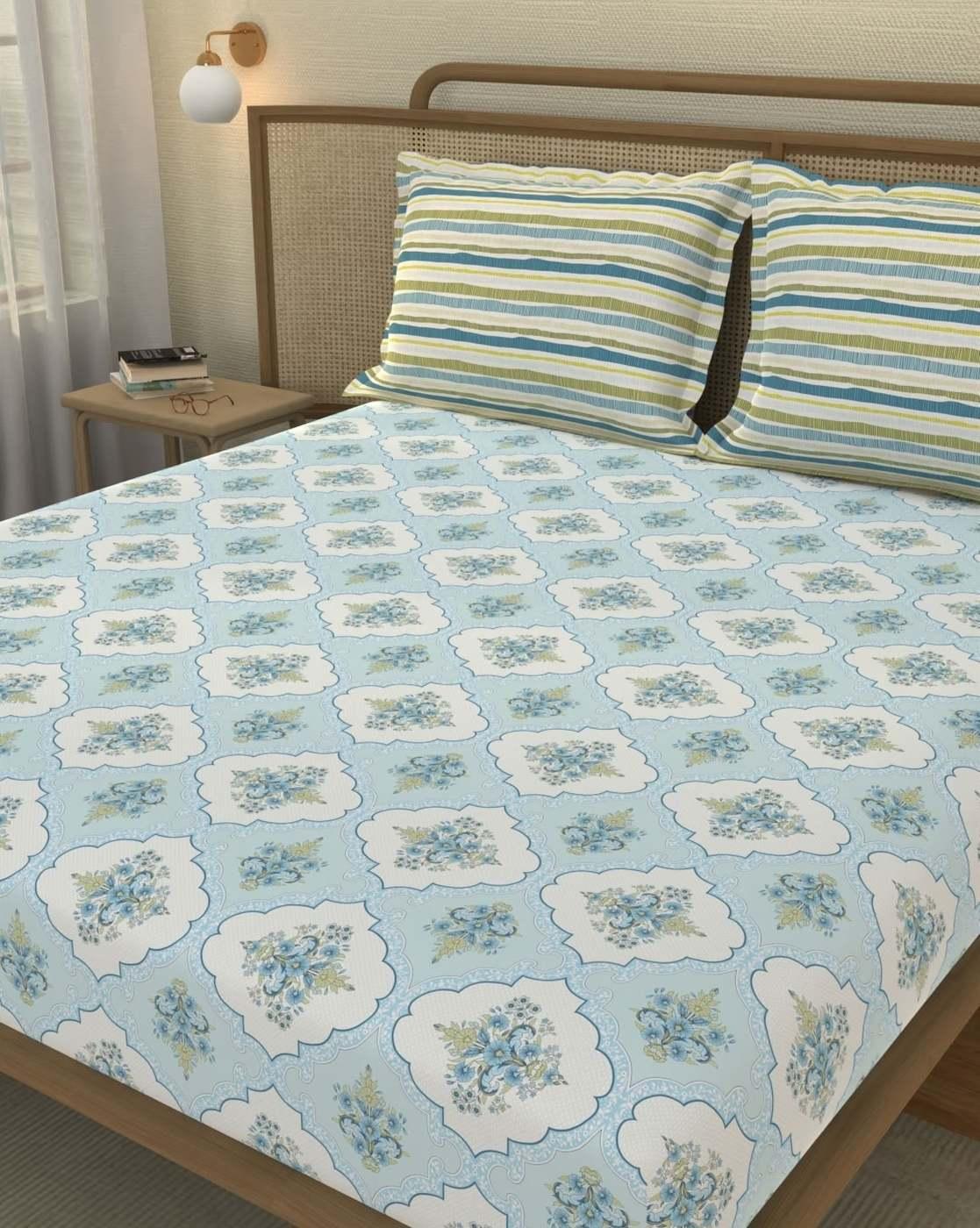 Printed Cotton Bedsheet with Pillow Cover