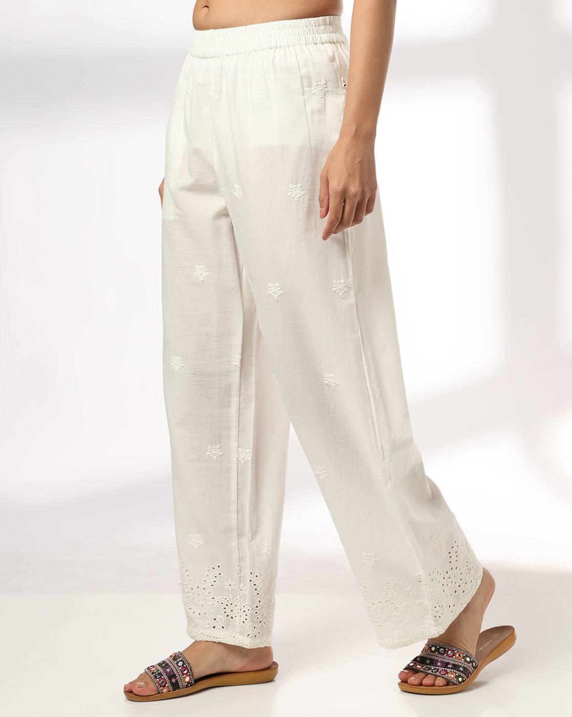 Women Schiffli Embroidered Palazzos