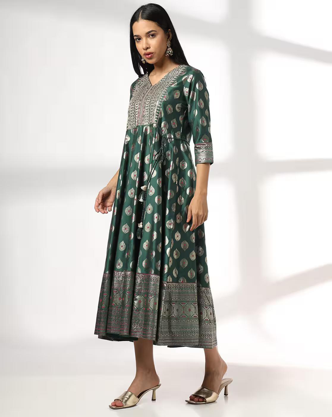 Women Leaf Print Fit & Flare Dress
