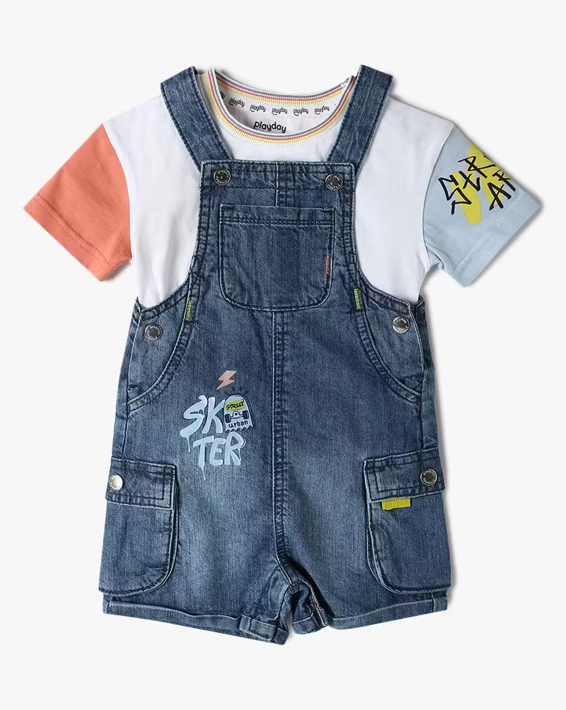 DUNGAREE SET, MULTI, 6-12M