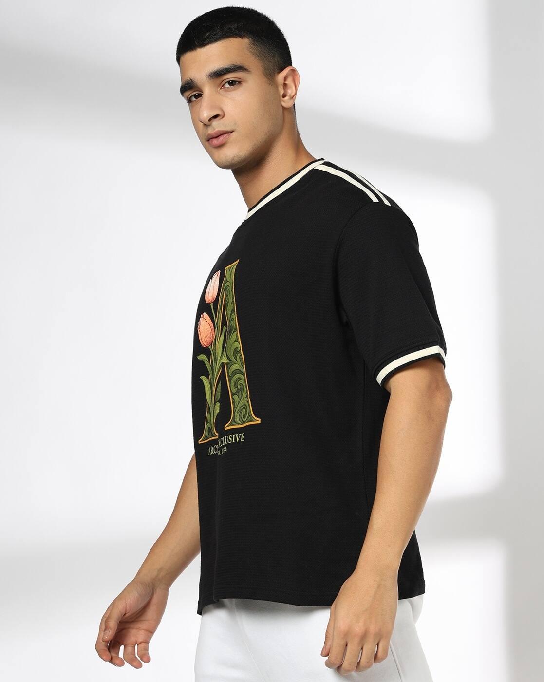 Men Graphic Print Boxy Fit Crew-Neck T-Shirt