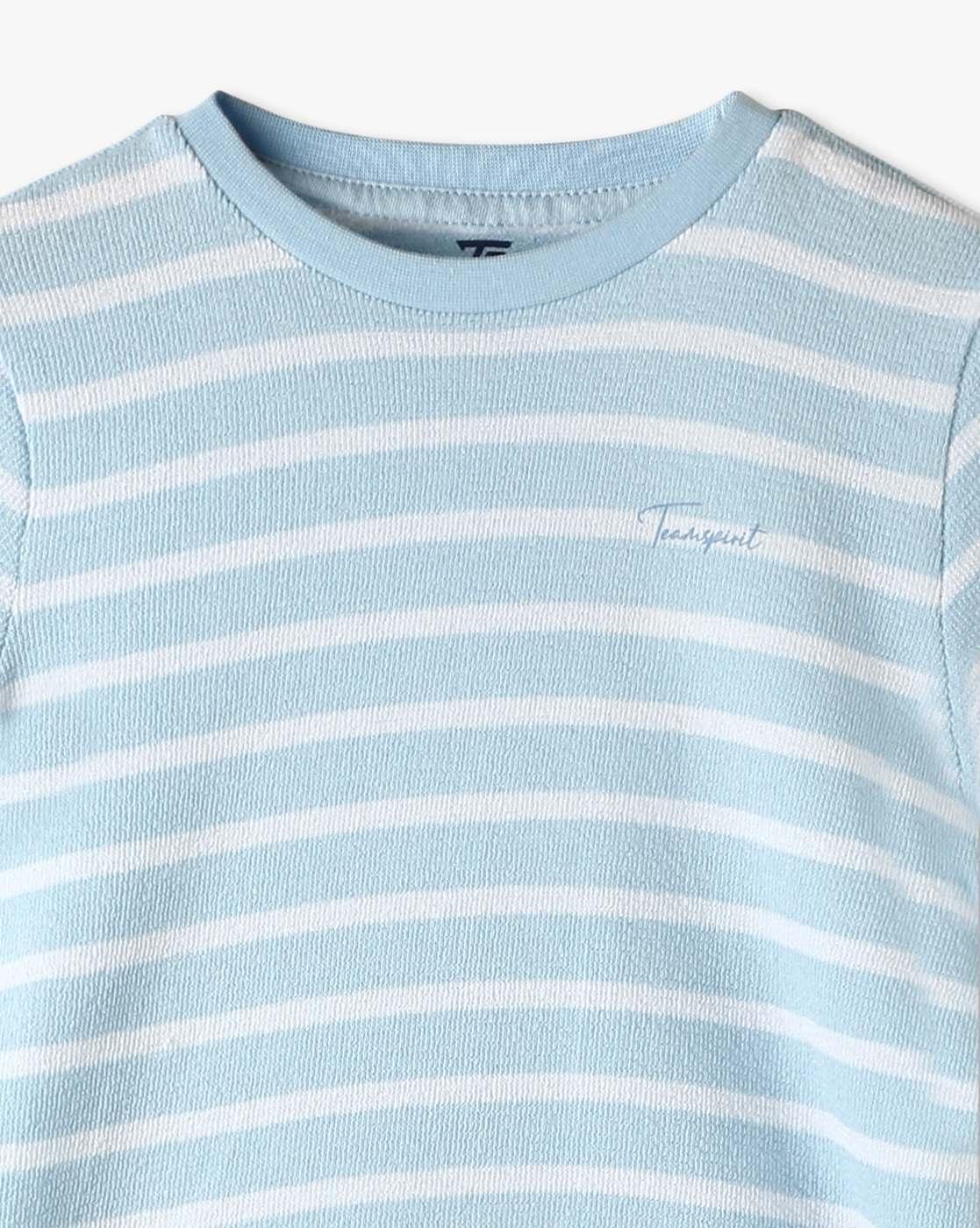 Boys Striped Tailored Fit Round-Neck T-Shirt
