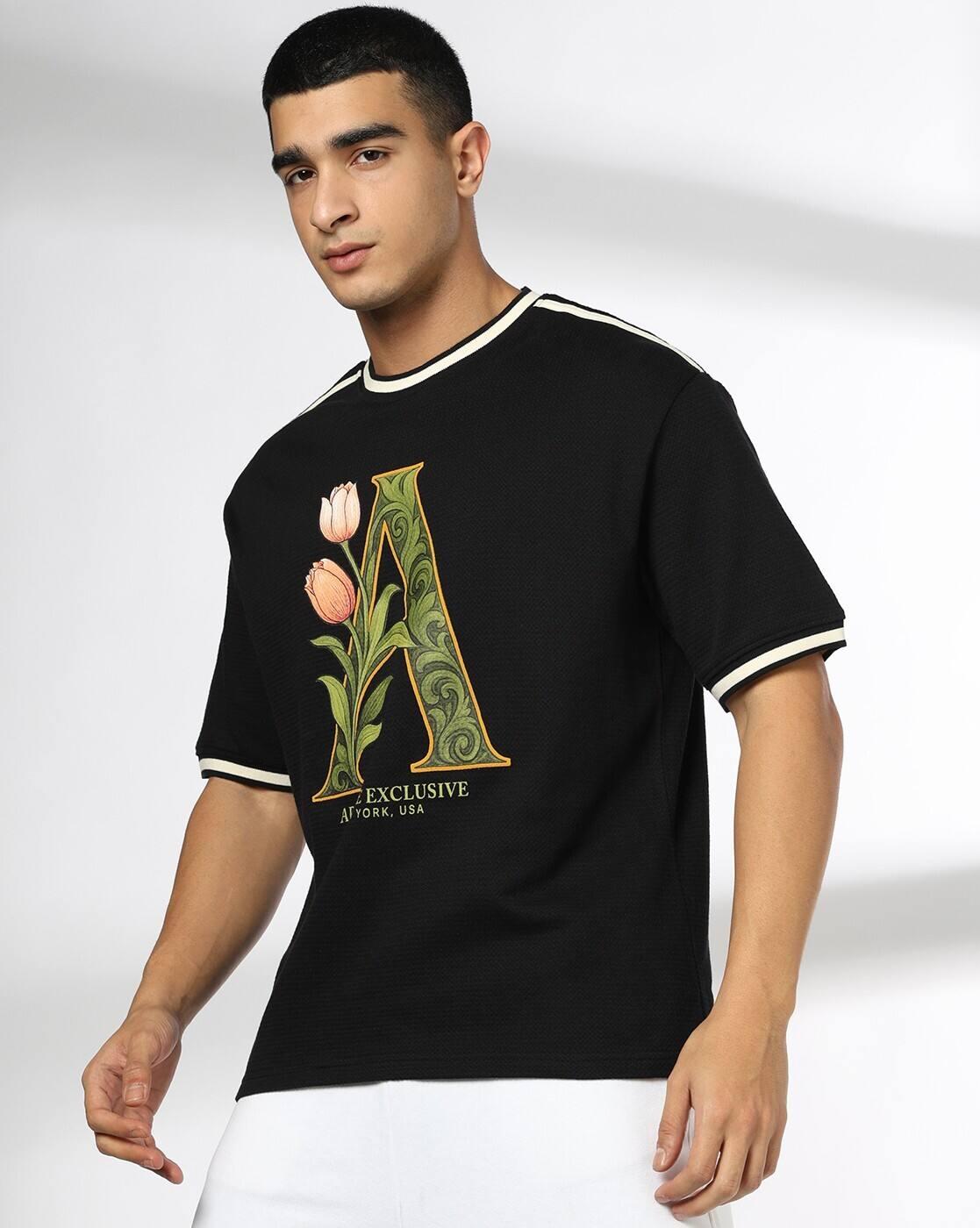 Men Graphic Print Boxy Fit Crew-Neck T-Shirt