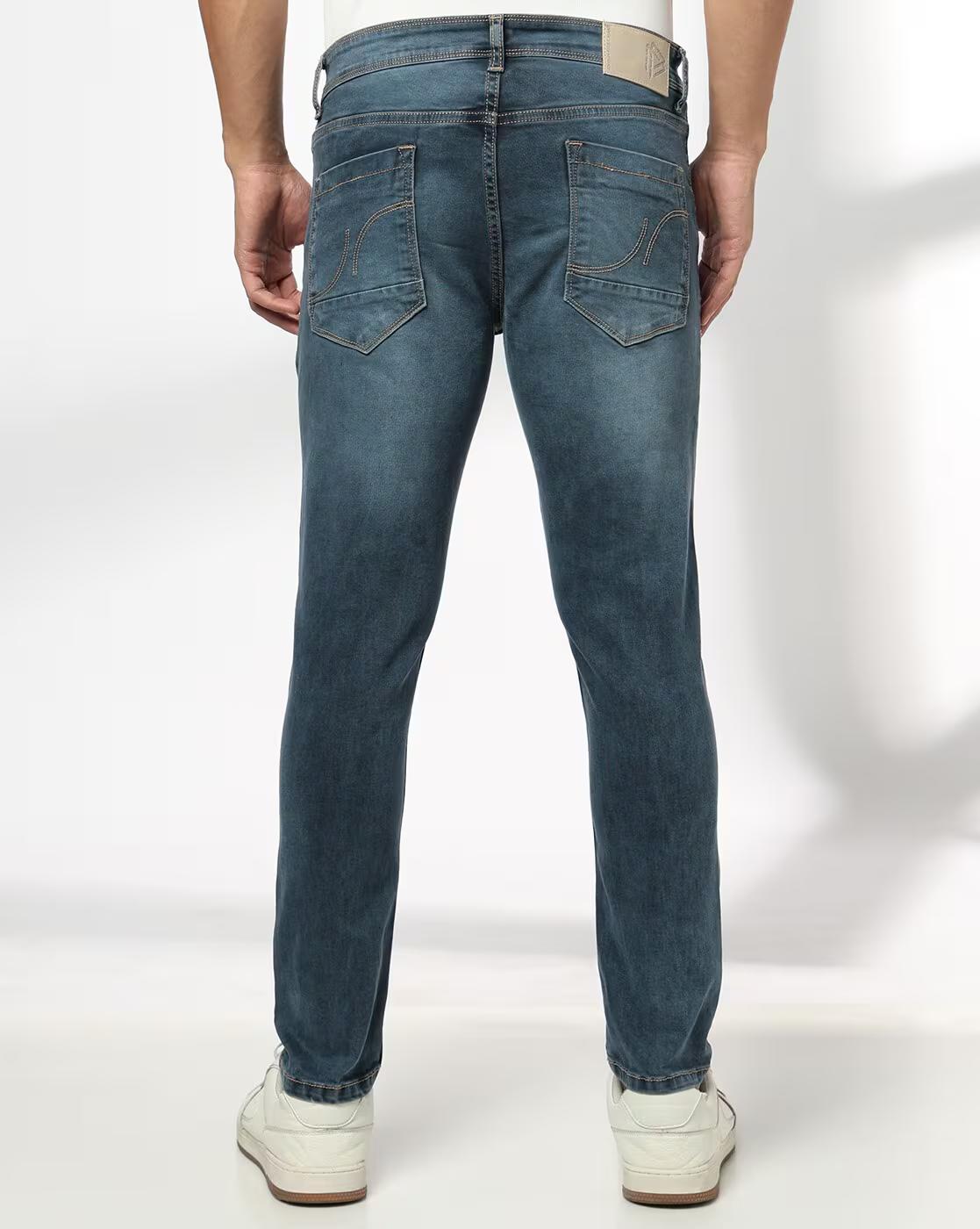 Men Mid-Wash Skinny Fit Jeans