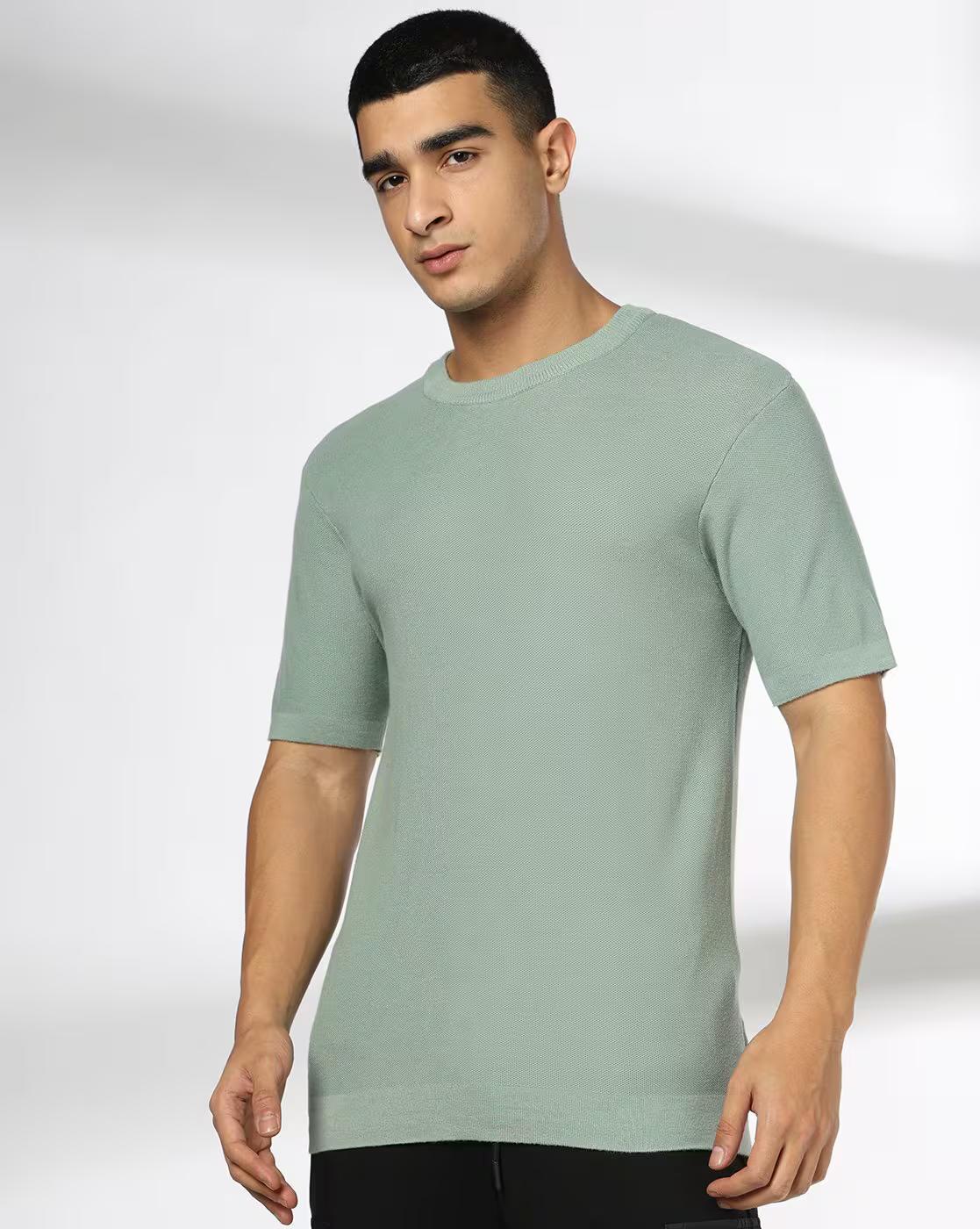 Men Regular Fit Crew-Neck T-Shirt